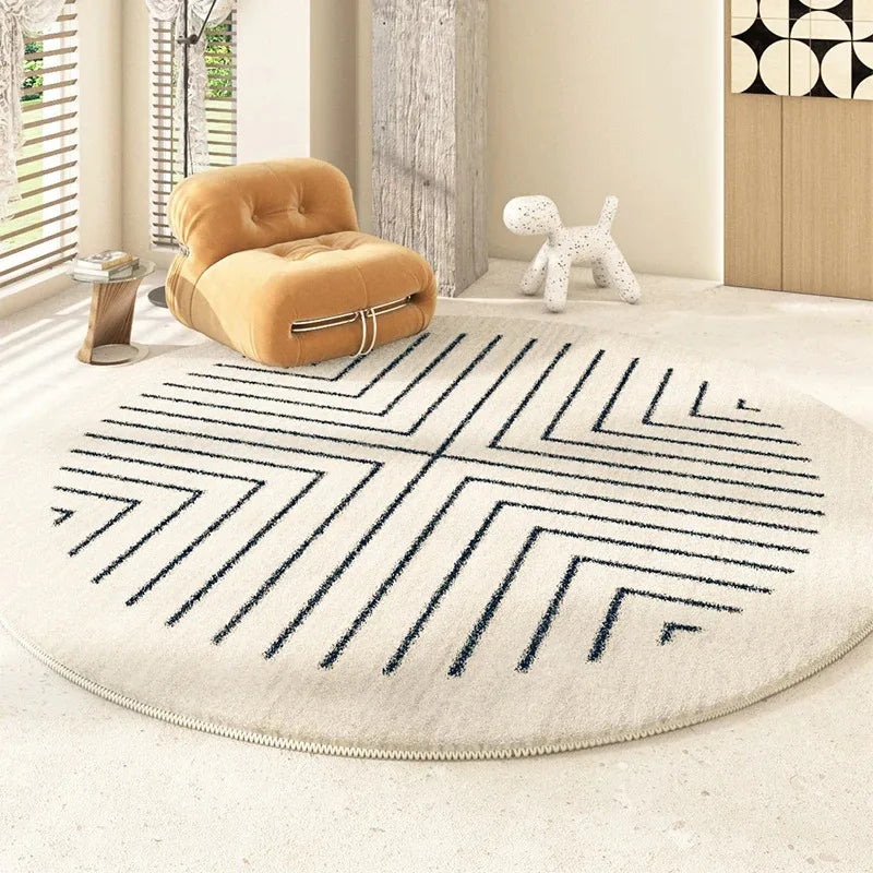 Tapis rond minimaliste beige