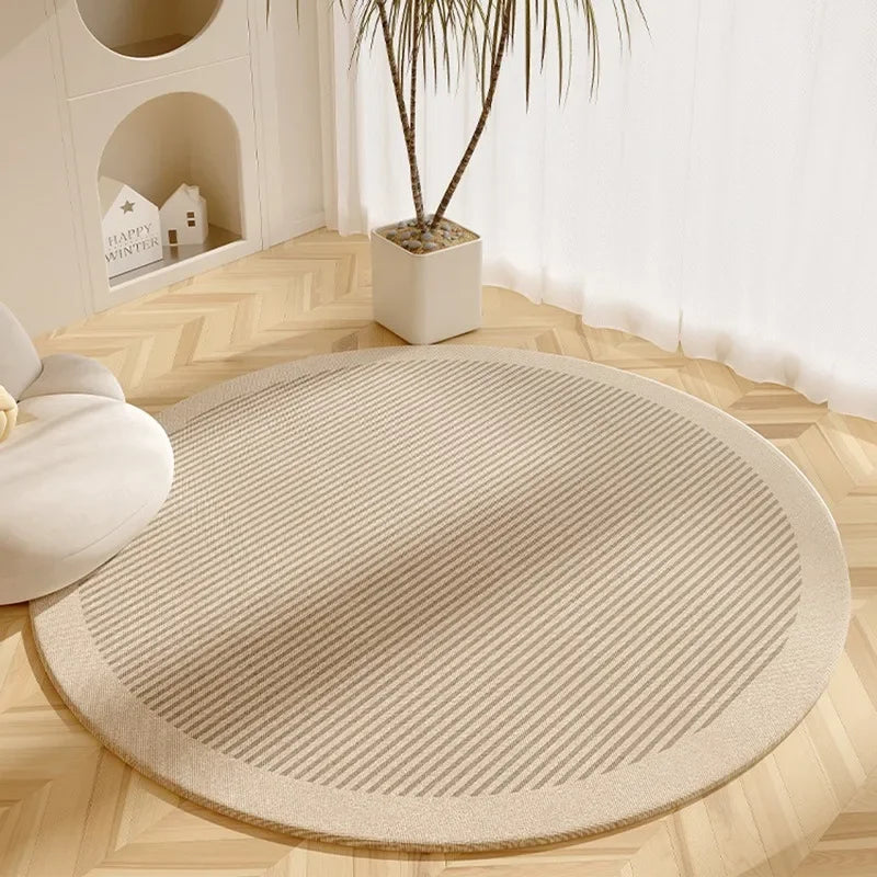 Tapis de salon rond beige