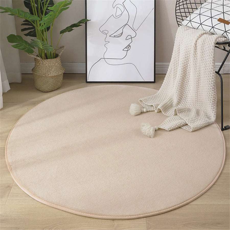 Tapis rond en imitation velours