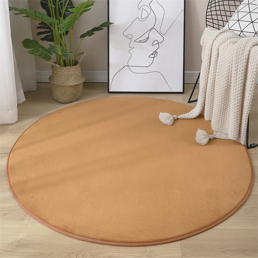 Tapis rond en imitation velours