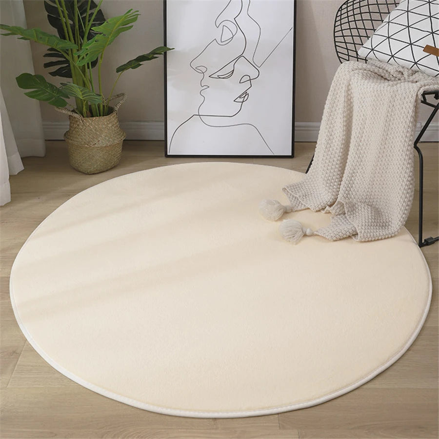 Tapis rond en imitation velours