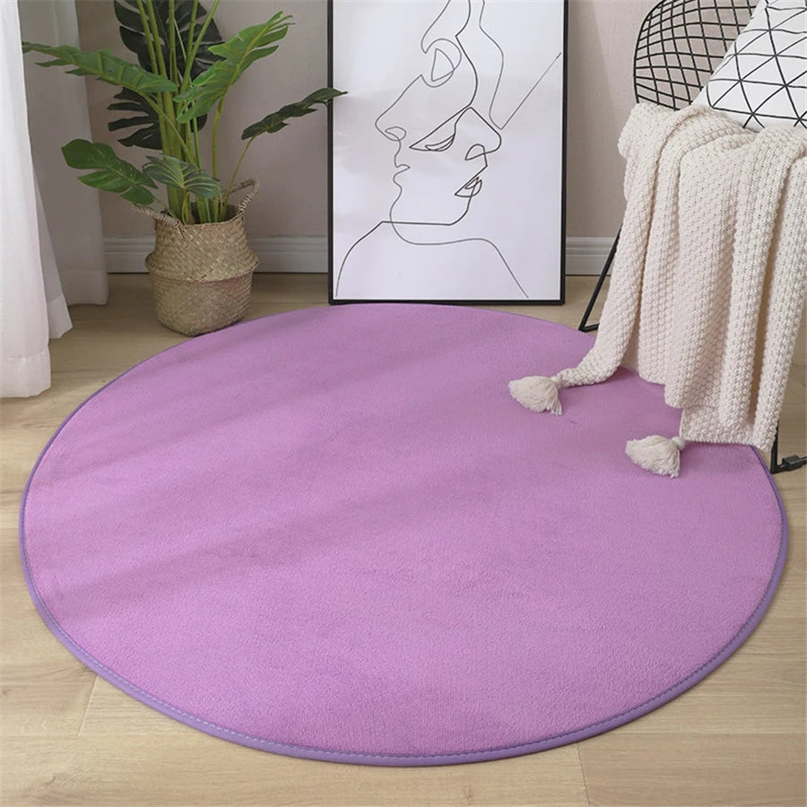 Tapis rond en imitation velours