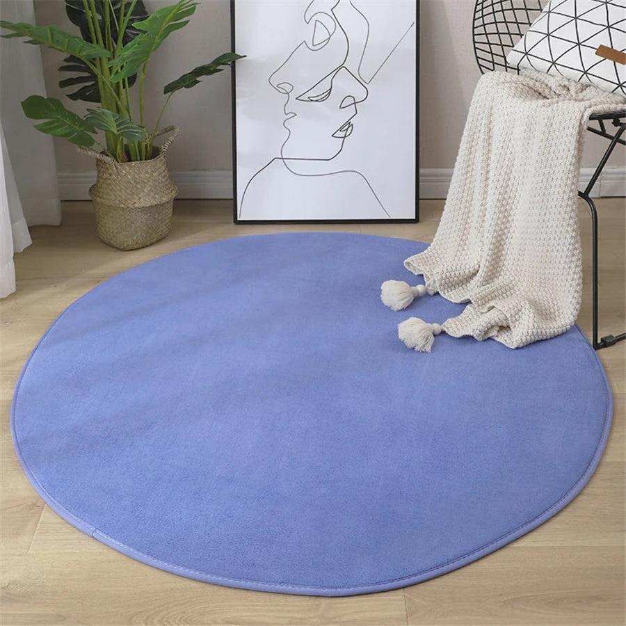 Tapis rond en imitation velours