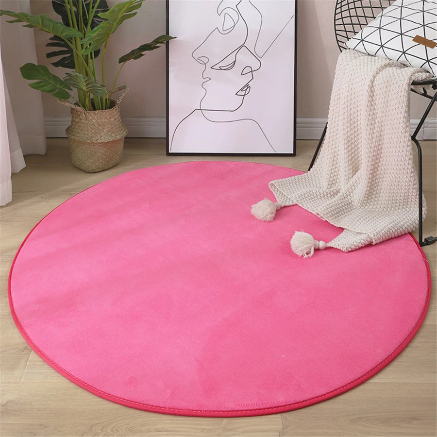 Tapis rond en imitation velours