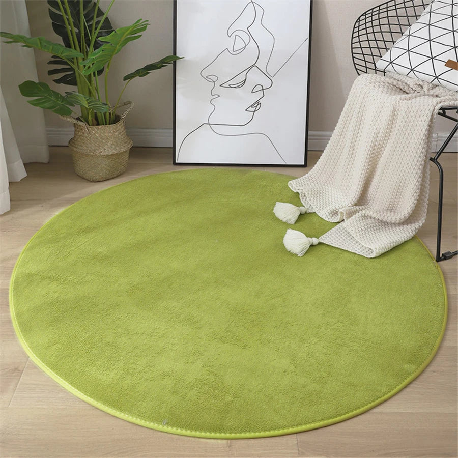 Tapis rond en imitation velours