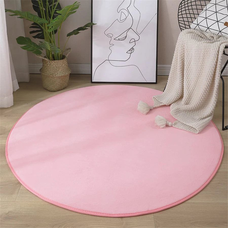 Tapis rond en imitation velours