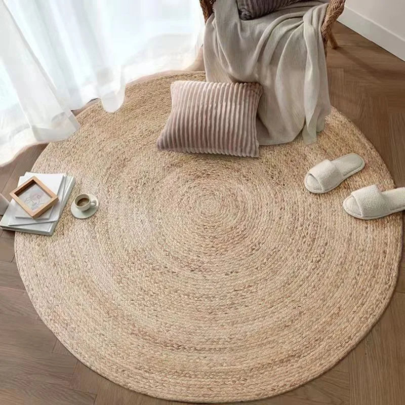 Tapis rond en fibre naturelle