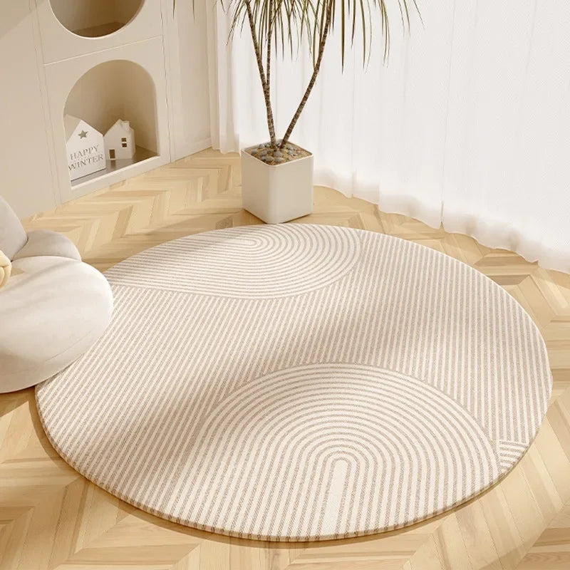 Tapis de salon rond beige