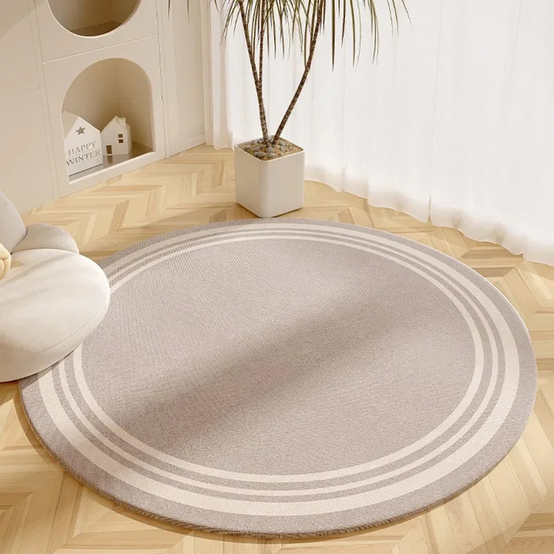 Tapis de salon rond beige