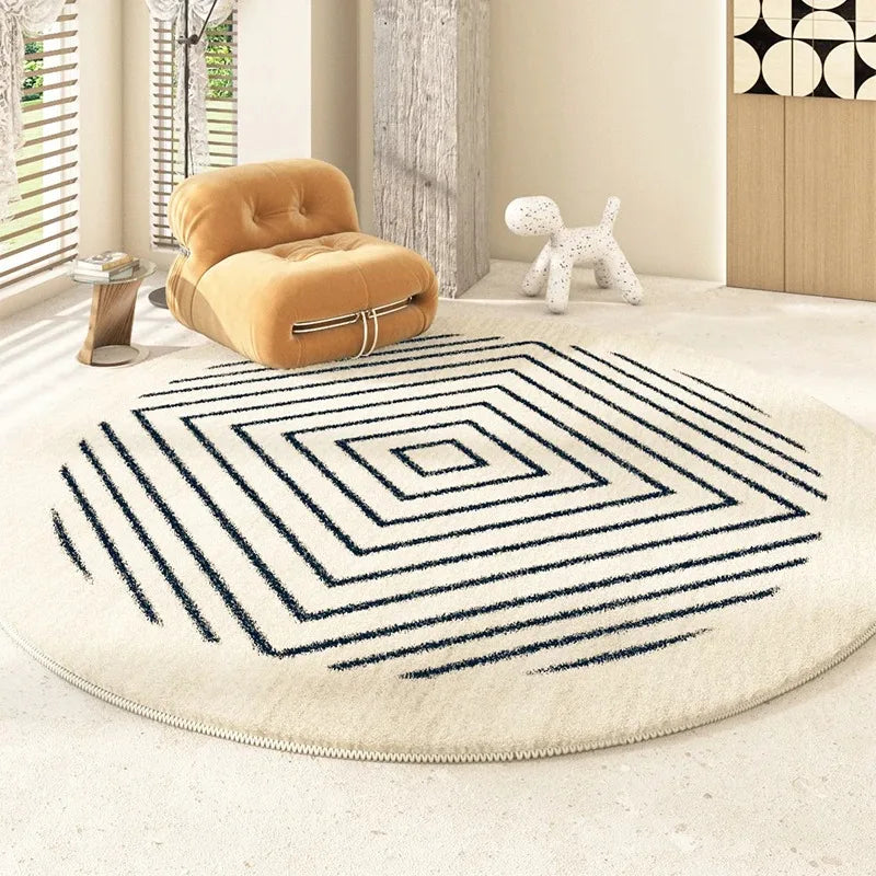 Tapis rond minimaliste beige