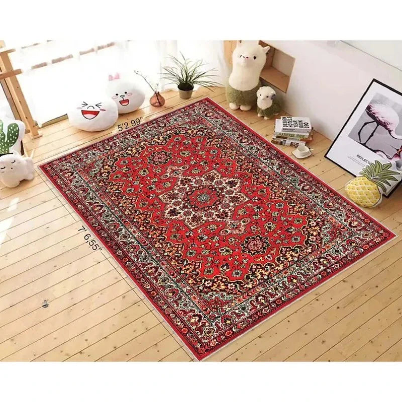 Tapis persan rétro rouge