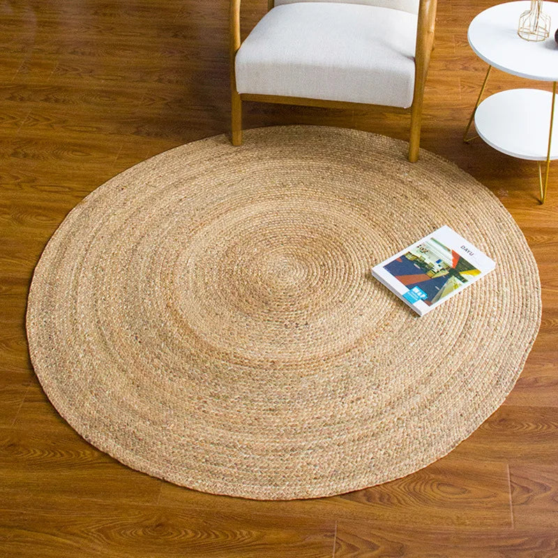 Tapis rond en fibre naturelle