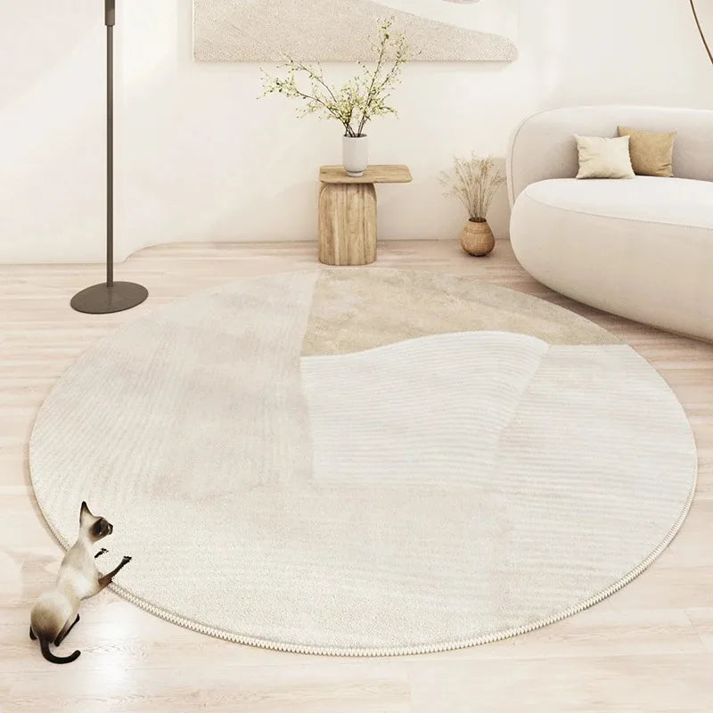 Tapis rond minimaliste beige