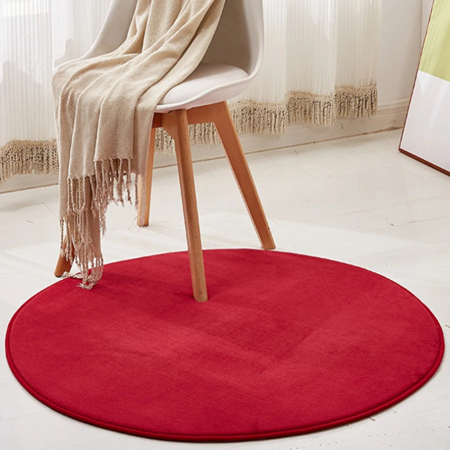 Tapis rond en imitation velours