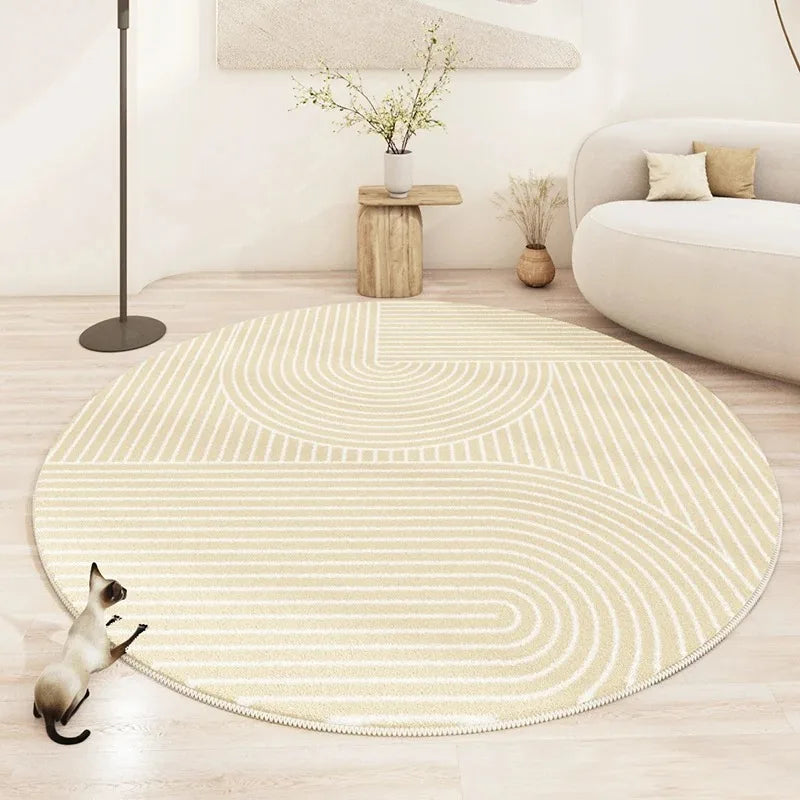 Tapis rond minimaliste beige