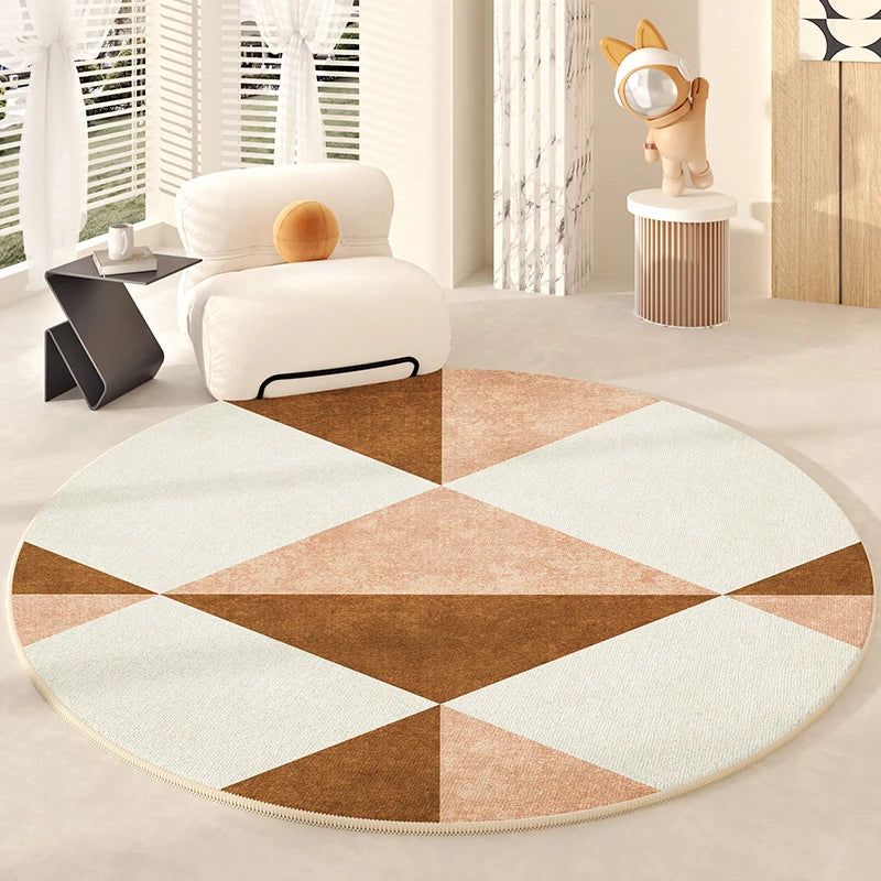 Tapis Rond Design Géométrique