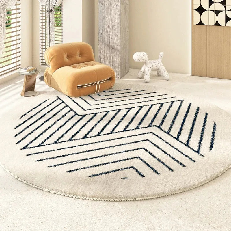 Tapis rond minimaliste beige