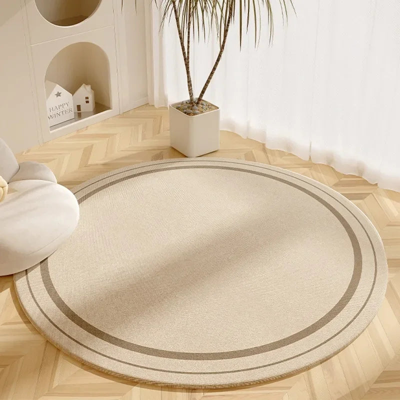 Tapis de salon rond beige