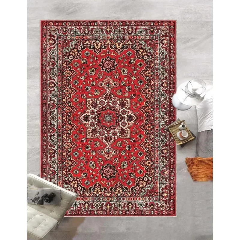 Tapis persan rétro rouge