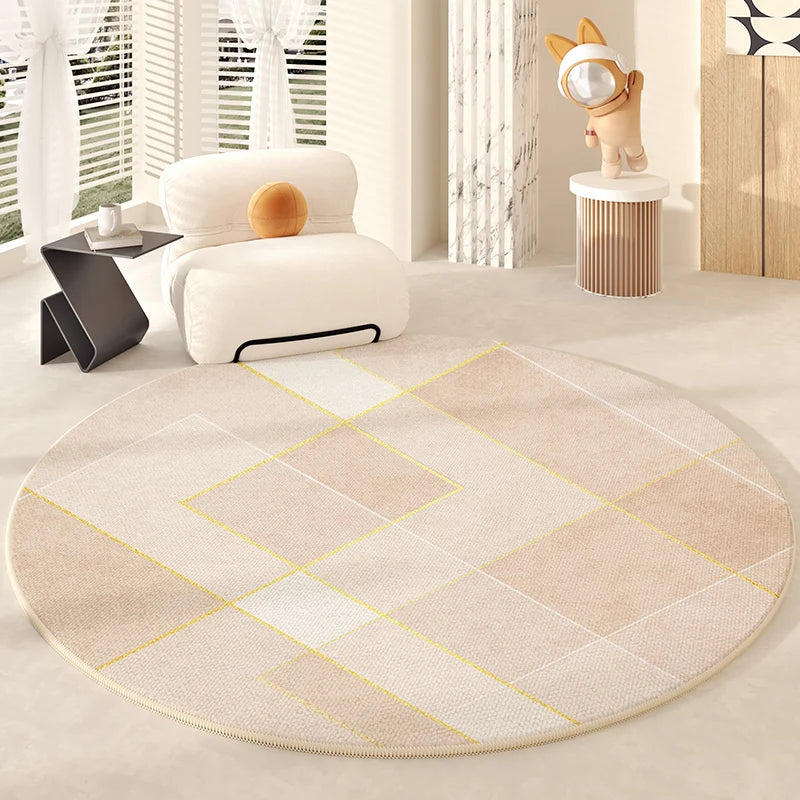 Tapis Rond Design Géométrique