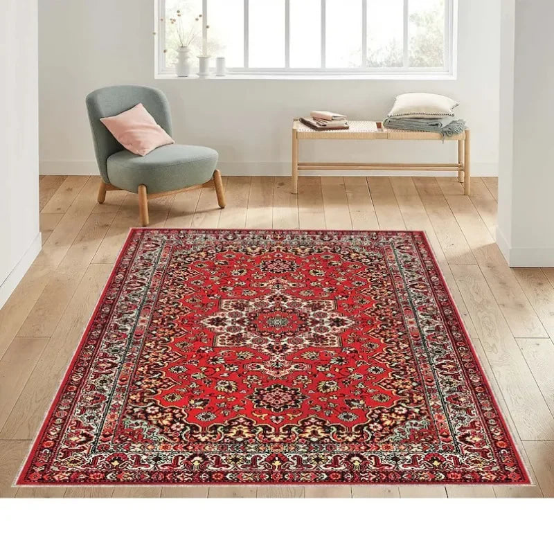 Tapis persan rétro rouge