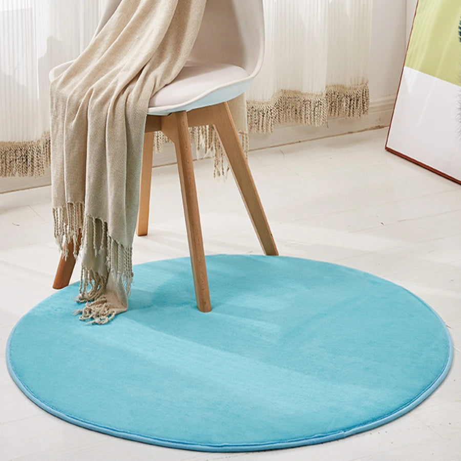 Tapis rond en imitation velours