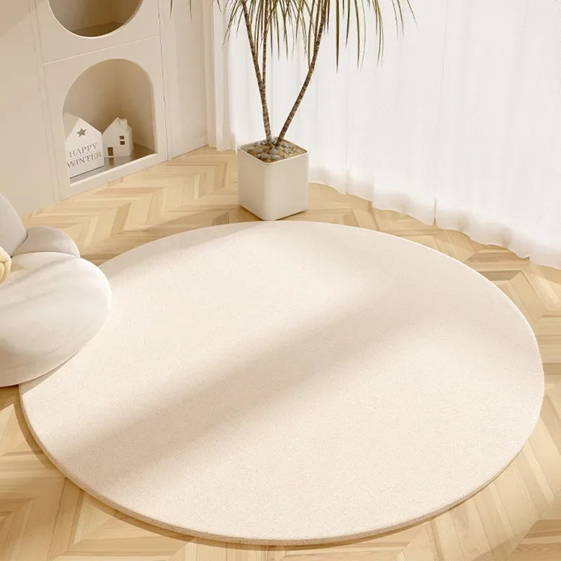 Tapis de salon rond beige