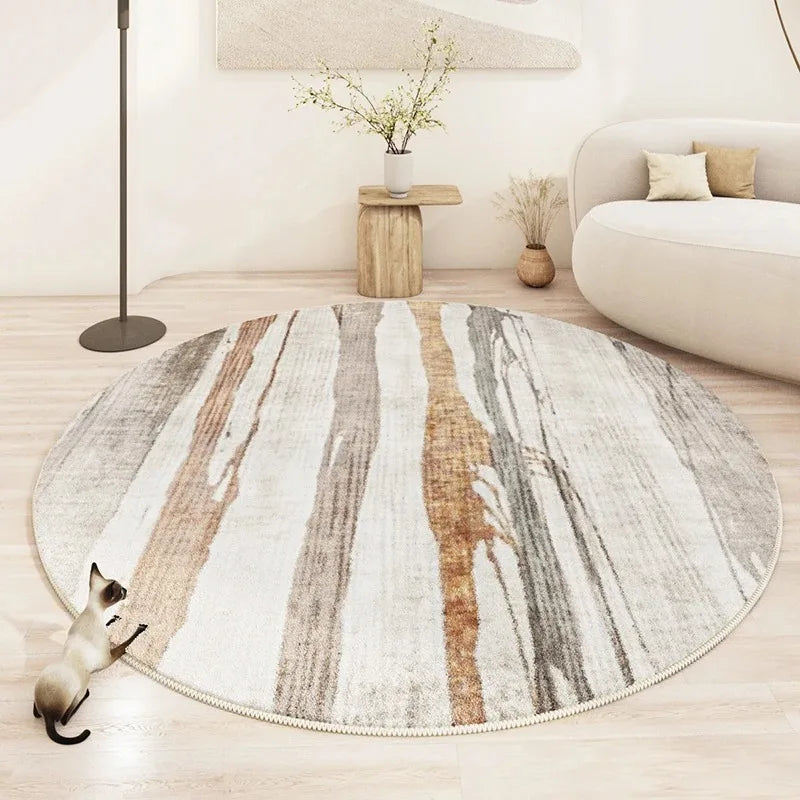 Tapis rond minimaliste beige