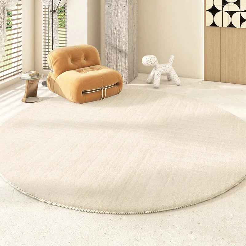 Tapis rond minimaliste beige