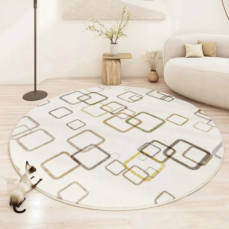 Tapis rond minimaliste beige