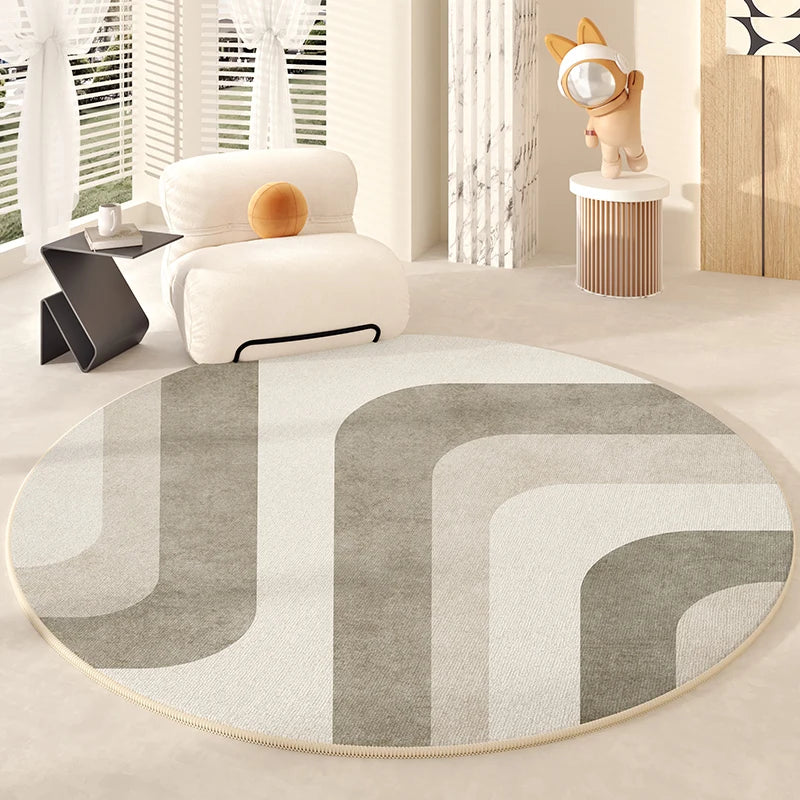 Tapis Rond Design Géométrique