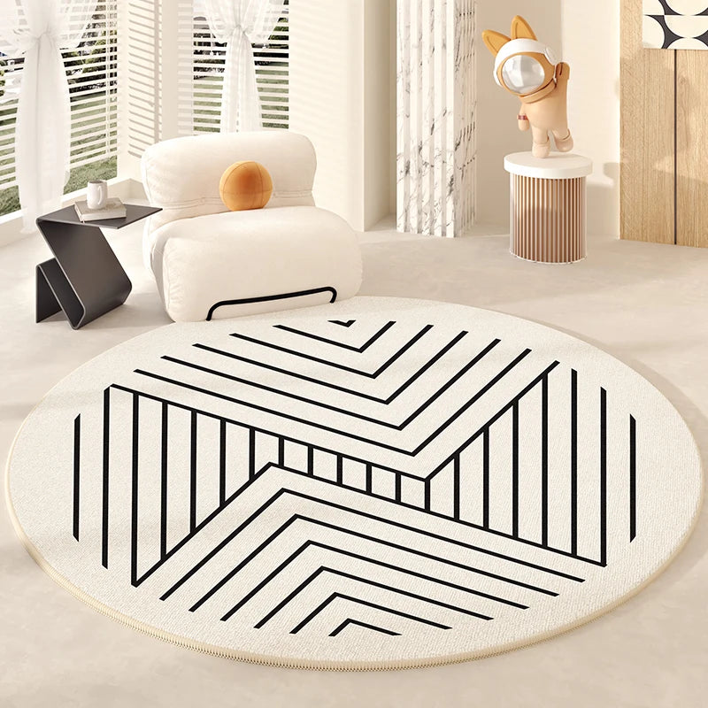 Tapis Rond Design Géométrique