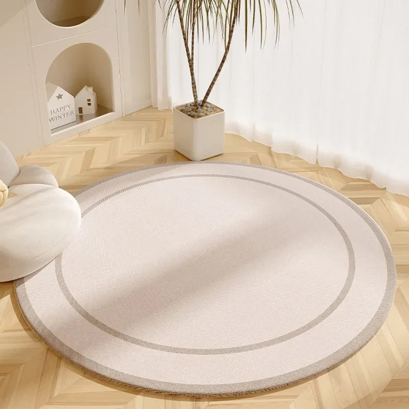 Tapis de salon rond beige