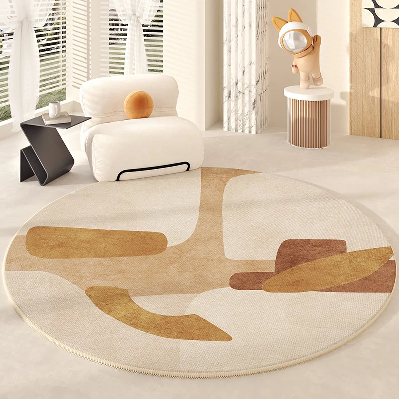 Tapis Rond Design Géométrique