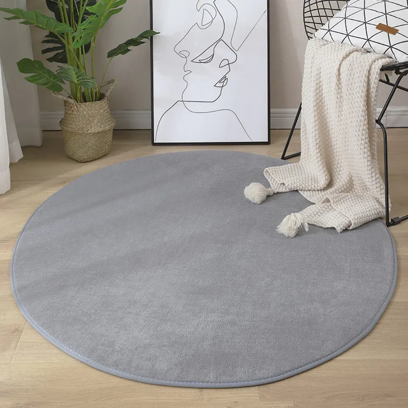 Tapis rond en imitation velours